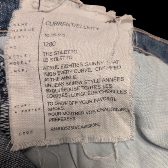 Current / Elliott Distressed Paint Splatter 80's Skinny - Picture 4 of 4